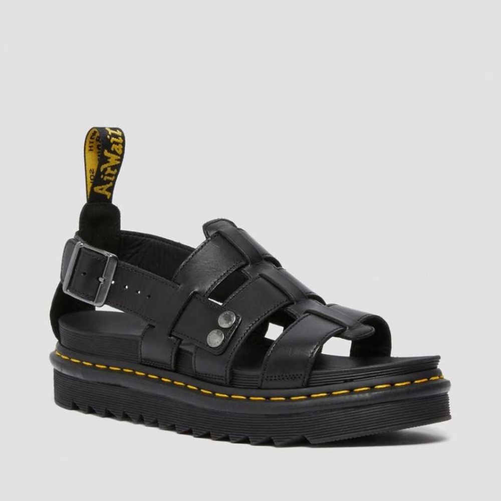 NEW DR MARTENS TERRY LEATHER STRAP SANDALS - Picture 9 of 15